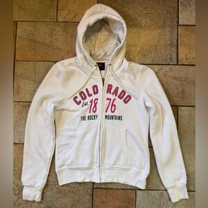 Prairie Mountain Colorado Rocky Mountains Hoodie Sweatshirt Zip Up Jacket Size M